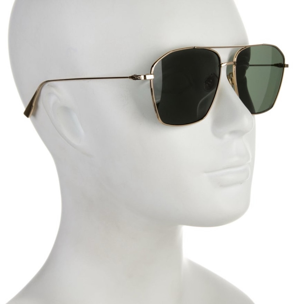Dior Stellaire Gold Frame Sunglasses with Dark Green Lenses